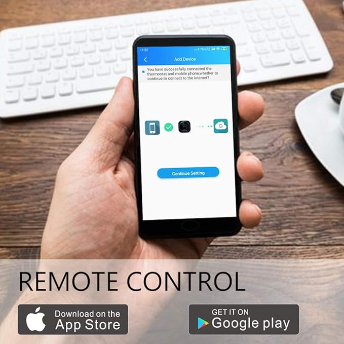 Alpha Smart Thermostat with Voice Control, Connected Control Smart Phone Wi-Fi Thermostat, Touchscreen Color Display, DIY, Built-in Alexa. T18UTW-7-WIFI.