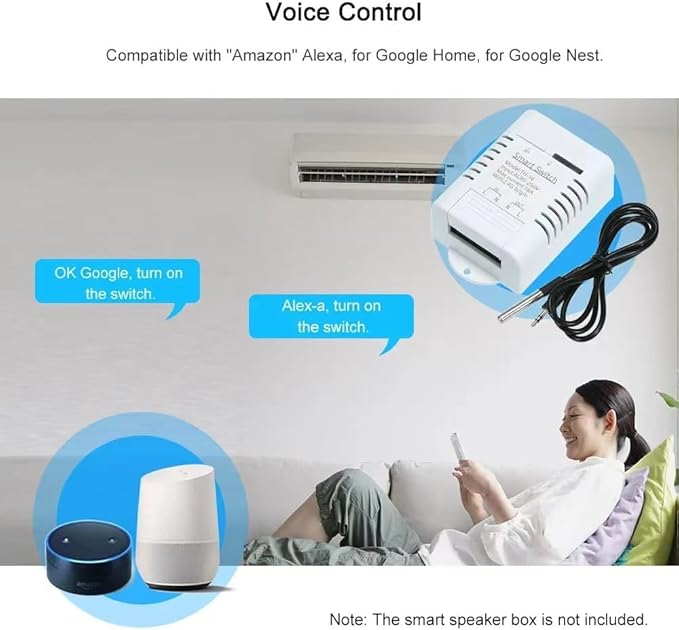 High Power eWeLink 16A Smart WiFi Temperature Controller with Waterproof Probe - APP Remote Control for Greenhouse,Homebrew,Thermostat,Aquarium,Climbing Pet Breeding,Incubator,Alexa Voice Compatible