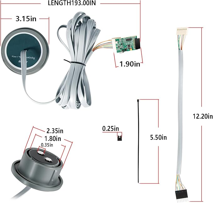R0452500 Sensor Kit 16-Feet Port Sensor - Replacement for Zodiac Jandy PureLink AquaPure Water Purification System FSOFT700/1400 PLC700/1400 APURE700/1400 , with AKC13 Front Board Adapter & Jumper