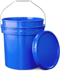 5-Gallon Blue Bucket Pail Container with Lid | Metal Handles with Plastic Grip for Easy Carrying | Multi-Use | Easy Stack and Store | Heavy-Duty Extra Durable | Food Grade | BPA Free - 1 Pack