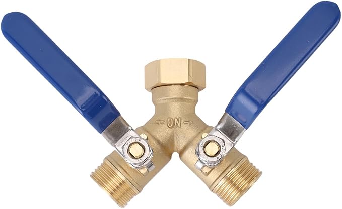 Dioche Y Valve Hose Heavy Duty Brass Garden Hose DiverterY Valve Splitter 3/4in Ergonomic Handle for Easy Water Control Ideal for Home and Garden Use
