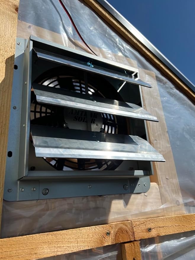 Amtrak Solar Powerful 100-Watt Galvanized Steel Solar Attic Fan Cools, Ventilates Exhaust Your House, Garage or RV and Protects Against Moisture Build-up (Angle Brackets)