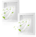 Hon&Guan 2 Pack 16" x 16" Aluminum Gable Vents with Screen for Houses, Louvered Wall Vent for Attic, Shed and Exterior Doors, 14.2" x 14.2" Vent Opening, White
