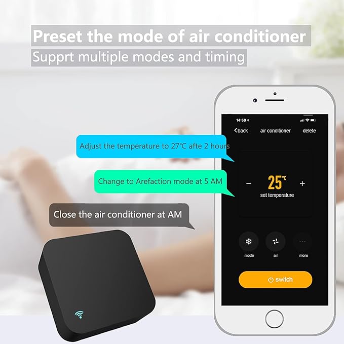 WiFi Smart Remote Controller Smart Home Infrared Universal Remote Blaster,One for All Control AC TV DVD CD AUD Air Conditioner SAT etc,No Hub Required Compatible with Alexa and Google Home(IR)