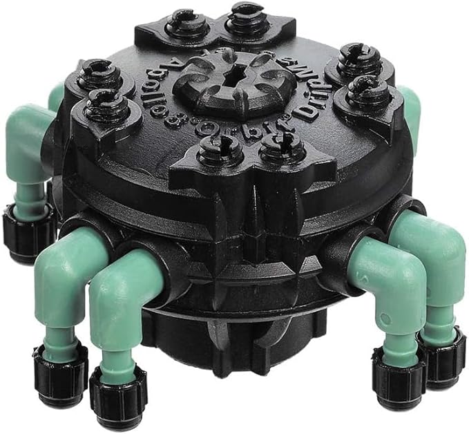 10-Pack Orbit 67000 Adjustable Flow 8-Port Drip Irrigation Manifold for 1/4 Inch Tube - Customized Watering for Your Garden (10)