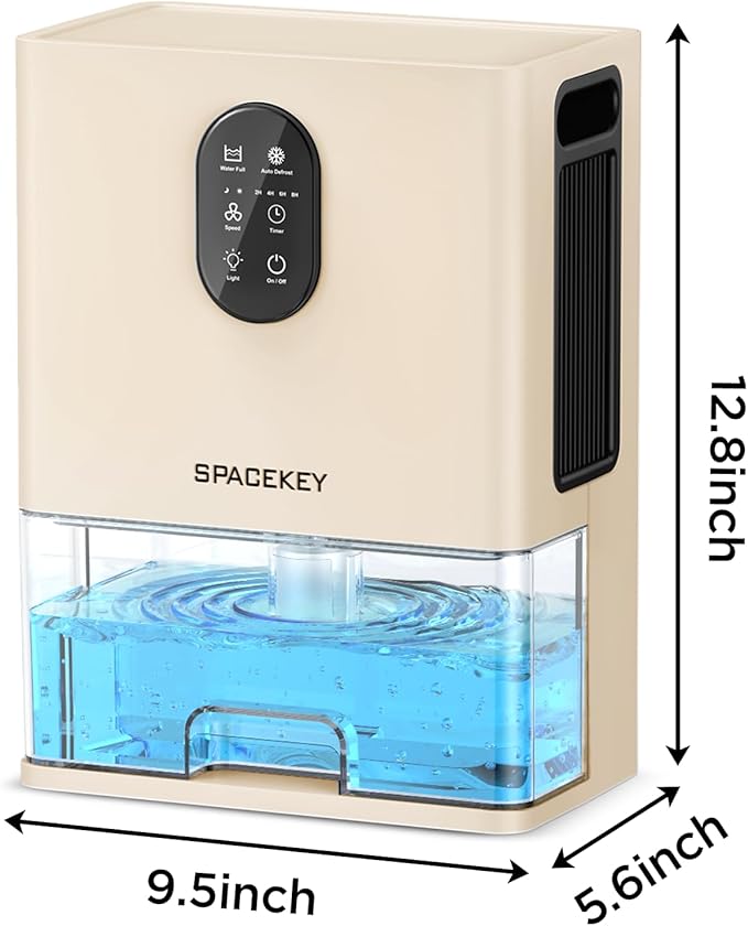 Dehumidifier, 106 OZ Water Tank (1000 sq.ft) Dehumidifiers for Home, Quiet Dehumidifier for Bathroom Bedroom Basement RV with Timer Setting, Auto Shut Off, 7 Colors LED Light, Sleep Modes, White