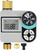 Kingdder Sprinkler Timer for Yard with Brass Inlet and Outlet Watering Timer for Garden Hose Timers Automatic Irrigation System with Rain Delay/Manual/ IP54 Waterproof(1 Outlet)