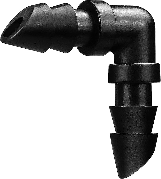 1/4" Drip Irrigation Elbow Fittings, 60 Pieces Barbed Corner 90 Elbow Connectors for 1/4 Inch Irrigation Tubing, Drip Line Elbows Parts for Garden Lawn Irrigation System