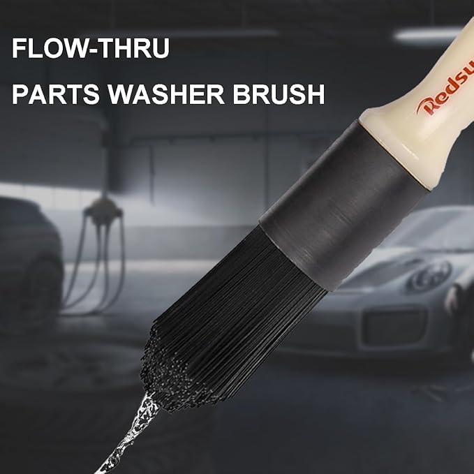 Flow-Thru Parts Washer Brush Parts Cleaning Brush(3.6 Ounce,10.62 Inch) with 28 Inch Long Hose Connects to Parts Washer Nozzle (White)