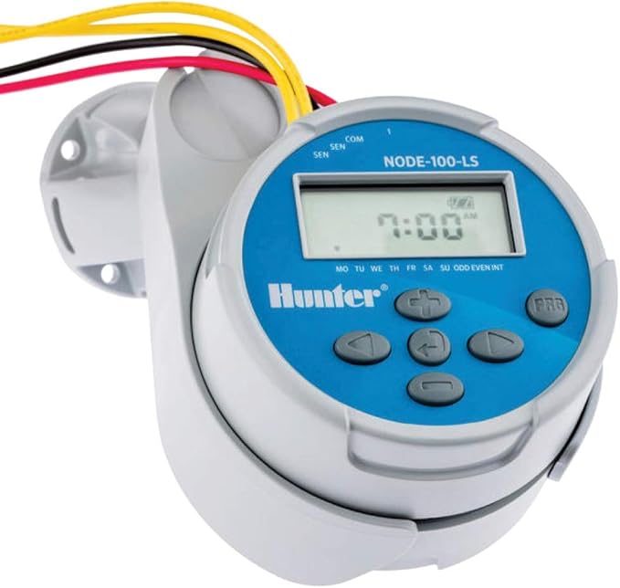 Hunter Node 100 Battery Operated Sprinkler Timer with Solenoid, Waterproof Irrigation Controller for Valves, Wireless, Outdoor, Easy Install, No Wiring Needed for Drip or Remote Systems