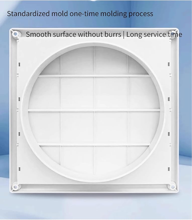 HVAC Exhaust Grille with Adjustable Louvers, Wall-Mounted Rainproof Ventilation Outlet for Central AC, Home or Commercial Use(12.5cm/4.9in)