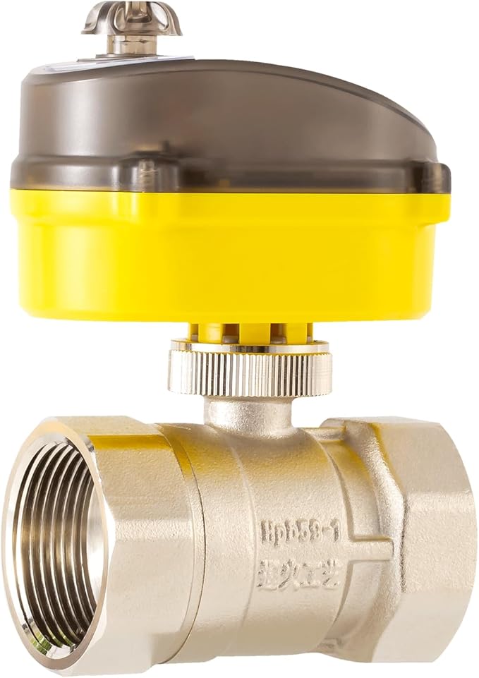 Smart Electric Ball Valve 1 inch Full bore Ball Valve Tuya APP Smart WiFi Water Shut-Off Valve, Actuator 24V AC110V-230V Power Adapter and Automatic Return Setting. Smart Timer Water Valve DN25MM