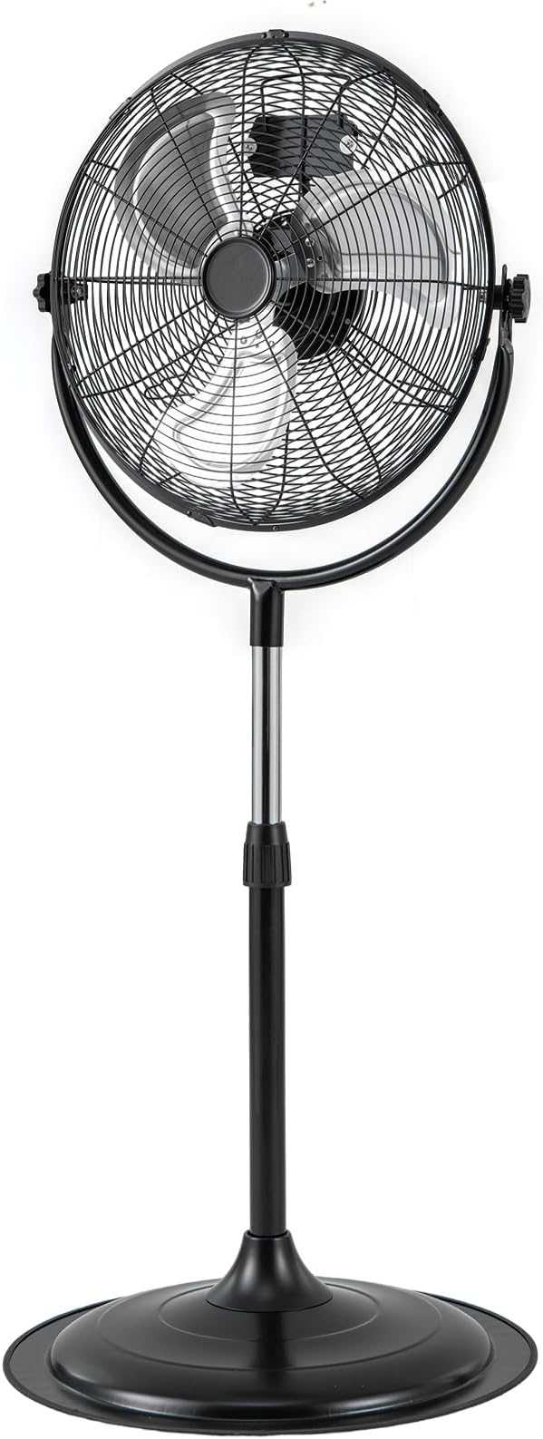 ARLIME 18" High Velocity Pedestal Fan, Industrial Oscillating Standing Fan w/3 Speeds, 360° Tilt & Adjustable Height, Heavy Duty Metal Floor Fan for Commercial, Garage, Workshop, Warehouse (18 Inch)