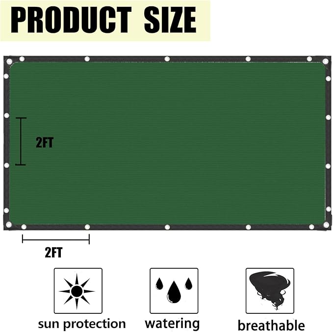 70% Green Shade Cloth with Grommets, 12 FT X 18 FT Premium Heavy Duty Shade Cover, UV Blocking Mesh Tarp for Garden, Patio Plants Cover, Barns Kennel,Tomatoes