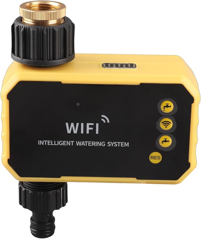 Generic WiFi Water Timer Outdoor Solar Powered Garden Hose Timer, Rain Sensor & App Control for Lawn Yard Drip Irrigation System