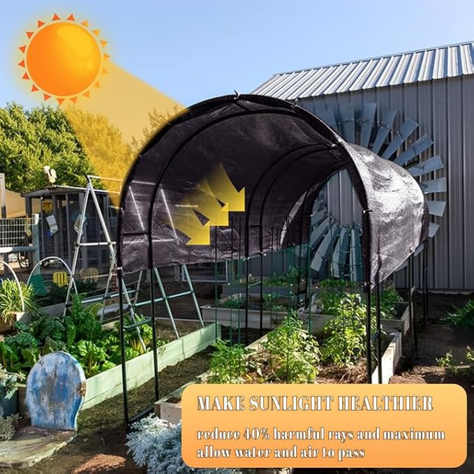 Cool Area 40% 10x20ft Sunblock Shade Cloth Cover Mesh UV Resistant Net for Garden Flower Plant Greenhouse, Black