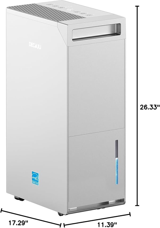 5000 Sq.Ft Energy Star Most Efficient 2024 Dehumidifier,DECIUU Max 100 Pint Dehumidifier for Basement with Drain Hose,Intelligent Humidity Control for Home Bathroom Garage Bedroom