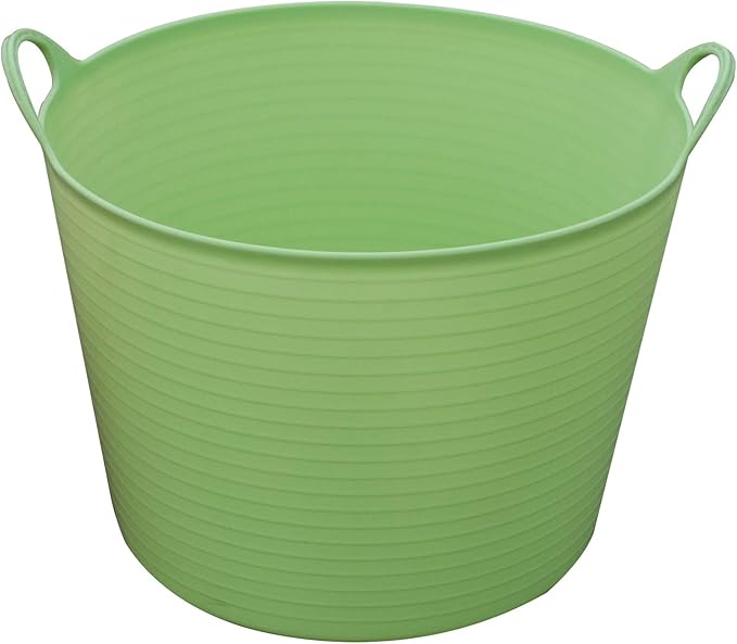 Little Giant® Poly/Rubber FlexTub Bucket | Ultra Durable & Versatile Farm Tub | Plastic Synthetic Gardening Tub (1, Lime Green)