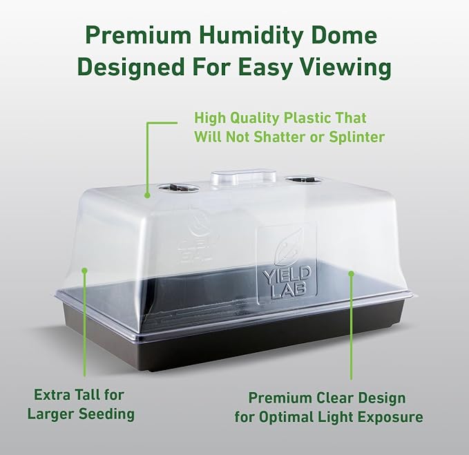 7 Inch Clone Dome - 100 Pack Humidity Vented Domes – Plant Growing Propagation Dome for Seedling, Germination, Soil & Hydroponic Horticulture