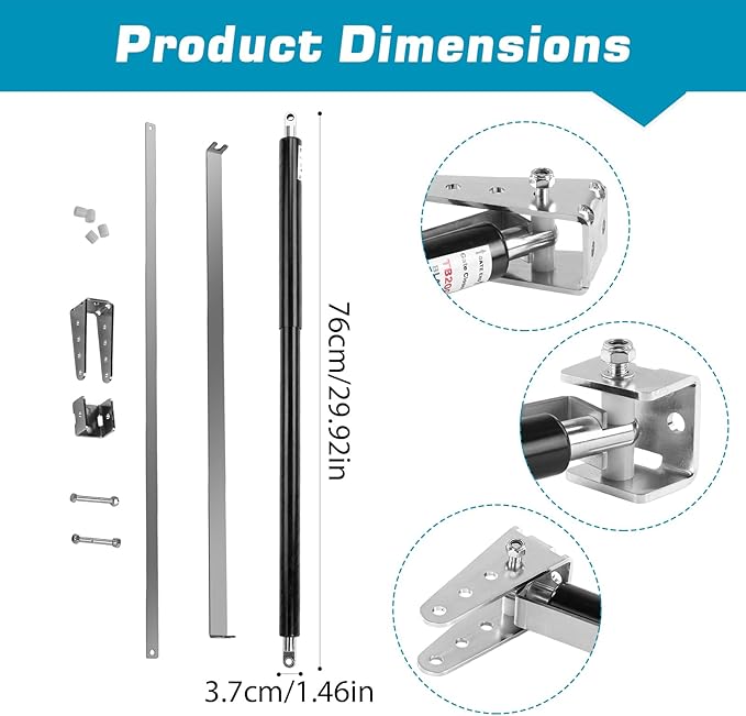 6-Pack TB200B Hydraulic Gate Closer, Heavy Duty Adjustable Closer for 60-140 lbs Gates 40-64 Inch Width, Self-Closing Door Hardware for Yard Fence Garden Ranch Farm