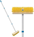 LOLA Deck Scrub Brush with Stiff Bristles, Heavy Duty Outdoor Scrub Broom for Patios, Decks, Concrete & Tile, Removes Dirt, Grime, Leaves & Snow, Wet or Dry Use, 1 Count