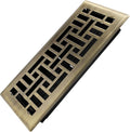 Howeall 4x10 Inches Heavy Duty Walkable Floor Register Easy Adjust Air Supply Lever Floor Vents - Seattle Design - Vent Cover for Home Floor - Antique Brass