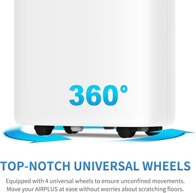 AIRPLUS 1,500 Sq. Ft Dehumidifier for Basement, 30 Pints Powerful Dehumidifier for Home, Large Rooms, Bedrooms, Sufficient Capacity Water Tank with Drain Hose (AP1907)