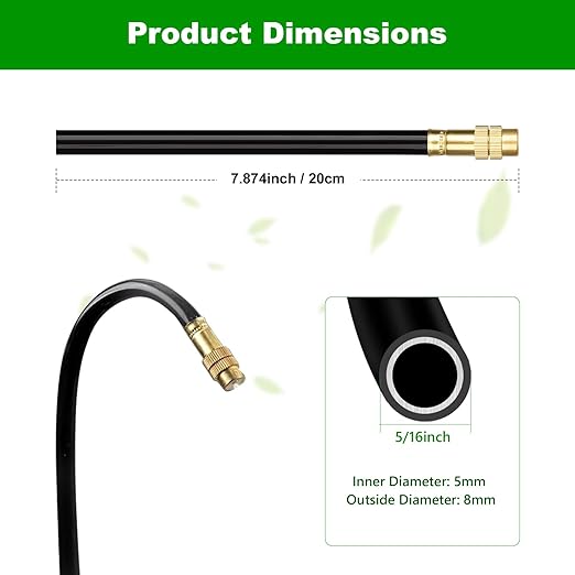 Brass Misting Nozzles for 5/16 Inch Drip Irrigation Tubing, 360° Adjustable Rotating Sprayers for Garden, Greenhouse & Outdoor Cooling, 15 Pack