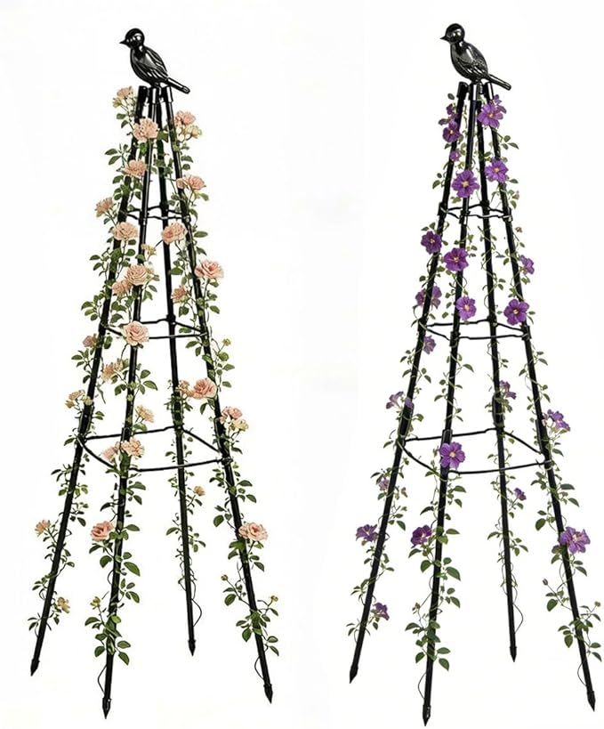 Garden Trellis, 47" Plant Trellis Support Plant Stand for Climbing Plants Outdoor and Indoor Trellis, Potted Plants Flowers Vegetables and Vines, Tomato Cage Tower - 2 Pack