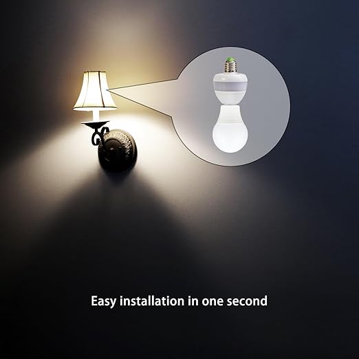 eLEDing Motion Sensor Retrofit Light Socket Adapter – Radar Motion Screw Base for LED CFL Incandescent Bulbs, Smart Dusk-to-Dawn Dimmable Control, 360° Detection, 2-Pack (Bulb Not Included)