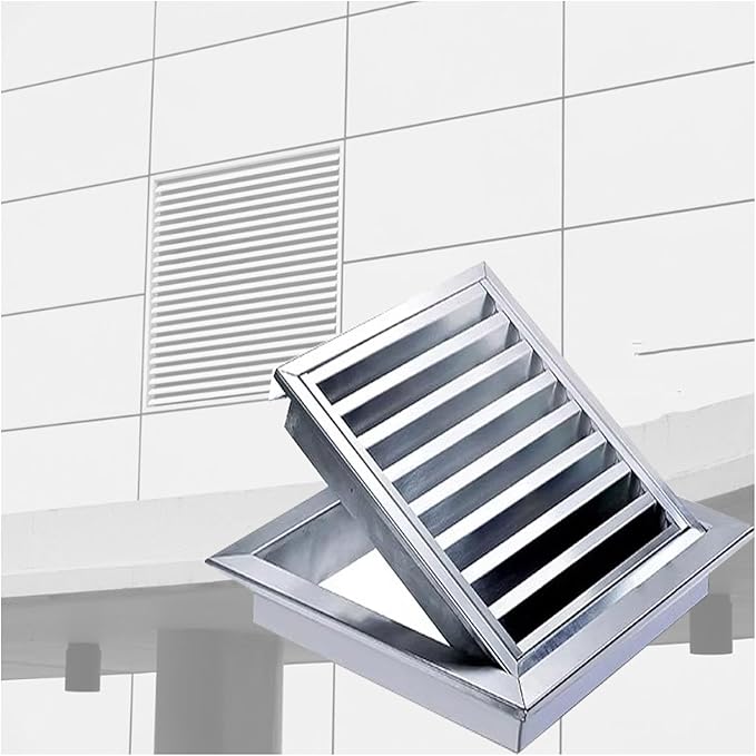 Return Air Grill, Stainless Steel Ventilation Grille, Indoor Outdoor Air Diffuser, Can Be Opened 90° Louver Gable Vent for Bathroom Houses(40x40cm/15.7x15.7in)