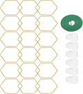 Plant Support Trellis Hexagonal Chain Trellis,Metal Plant Support With Weatherproof Matte Gold Finish,Indoor Outdoor Use 18-Piece ﻿