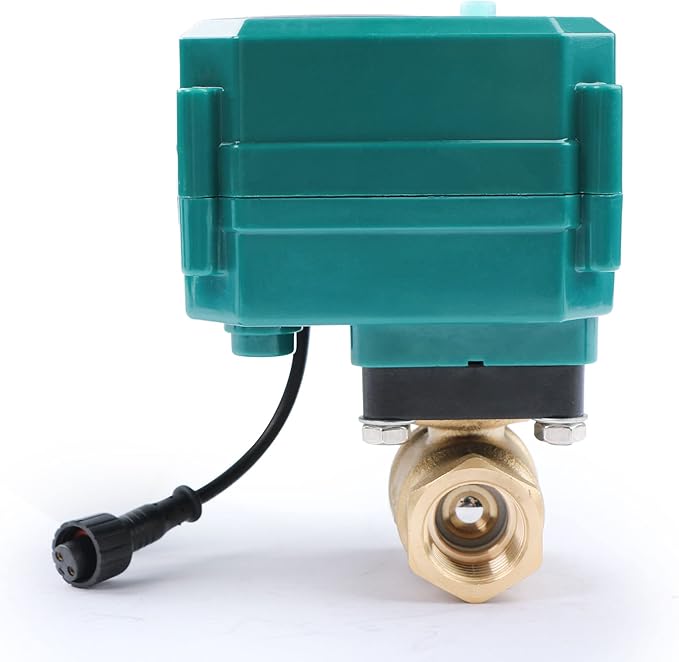 U.S. Solid 1/2" Smart Motorized Ball Valve - Remote App Mobile Control Brass Electrical Ball Valve with Manual Switch, 5V DC USB Connection