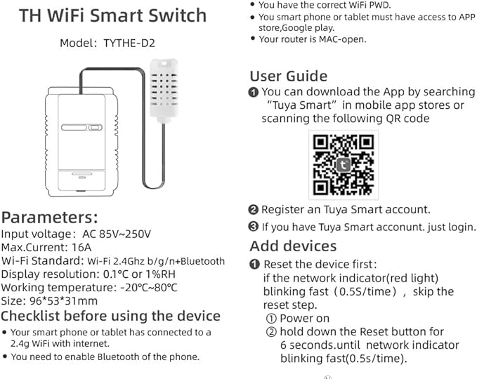 WiFi& RF Smart Relay Switch Module,Temperature and Humidity Sensor with Energy Consumption Monitoring,Phone app Remote/Voice Control,Timer,Compatible with Alexa.