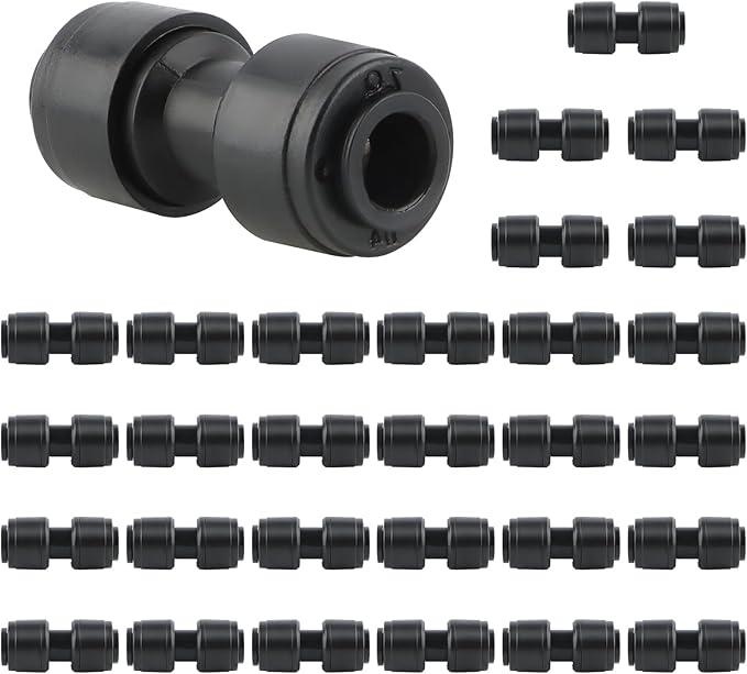 Kalolary 30Pack Quick Connect 1/4" Drip Irrigation Coupling Fittings, Universal Barbed Coupling Connector for 1/4" Irrigation Tubing Leak Free Fittings for Sprinkler Garden Lawn Irrigation System
