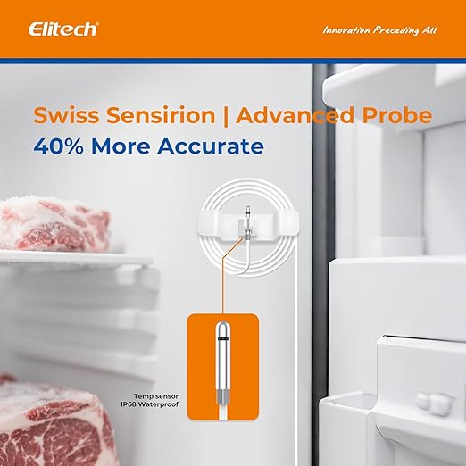 Elitech 5Pack Bluetooth Ultra Low Digital Temperature Data Logger for Refrigerator Shadow Data 100000 PointsExport PDF/CSV Report, Pharmacy Vaccine DDL Calibration Certificate, MAX MIN AVR GSP-6-TLE