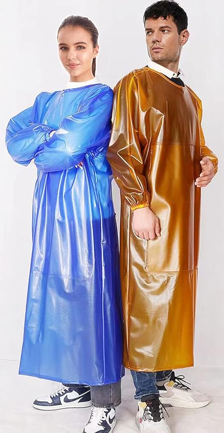 SUJAN Apron with Sleeves Splash Suit Waterproof Smock Chemical Resistant Safety Aprons Coverall