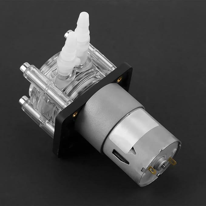 12V DC Peristaltic Pump High Stream Silent Operation with Ball Bearings Stainless Steel Screws Easy Clean Pump Head for Aquarium Lab Water Dosing