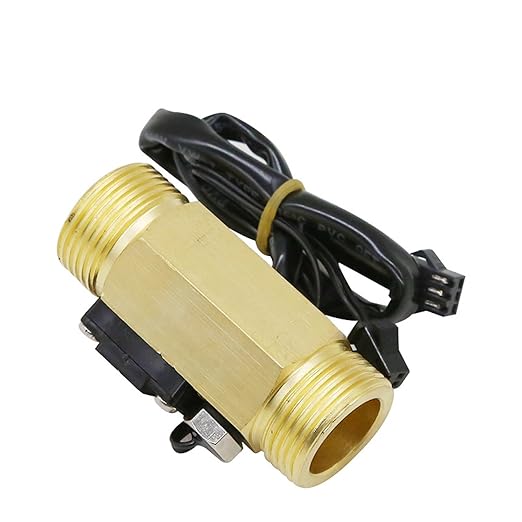 G3/4" Male Thread Brass Water Flow Sensor Switch Hall Effect Liquid Flowmeter Fluidmeter Counter BSP 1-30L/Min（60mm in Total Length）