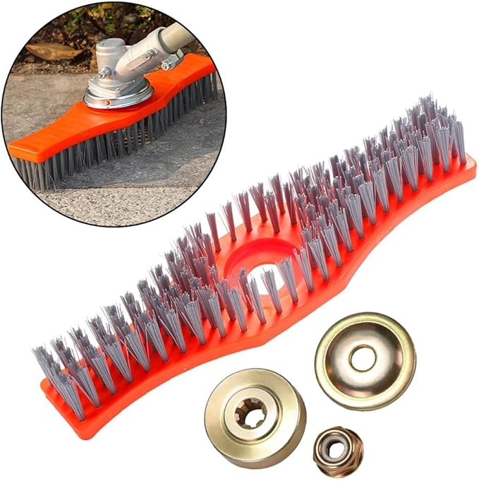 Wire Brush for Lawn Mower Cleaning Heavy-Duty Steel Bristles Multi-Surface Scrubber with Fixing Accessories Ergonomic Handle for Push and Self-Propelled Mowers Concrete Floors Tiles Grout Walls