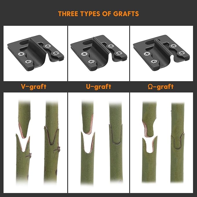 FUJIWARA Garden Grafting Tool, Multifunctional Pruning Scissors Kit, U-Graft/V-Graft/Omega-Graft Seedling for Fruit Tree Grafting Set,Including Grafting Tapes, Grafting Knife & Replacement Blades