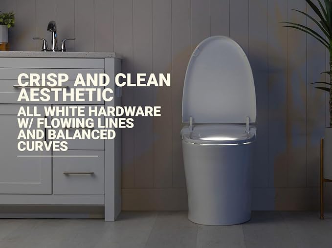 BidetKing Throne LITE Smart Toilet Bidet Combination | Powerful Dual Flush | ADA Chair Height | Automatic Lid and Seat | DirectDry | Foam Shield | Endless Warm Water | 3 Year Warranty (Throne LITE)