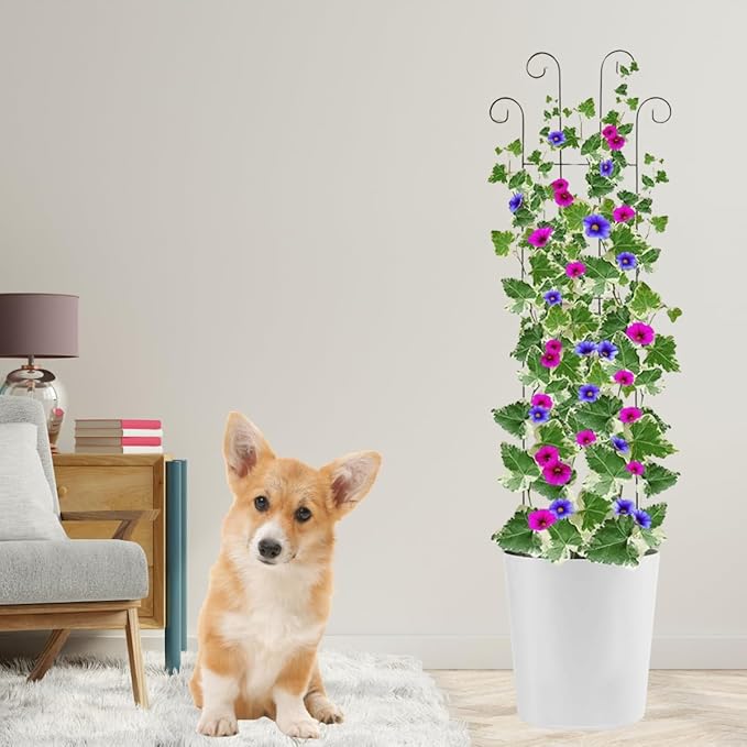2 Pack 33 inch Plant Trellis for Climbing Plants Outdoor/Indoor, Expandable Large Metal Garden Trellis for Climber Plants, Sturdy Houseplant Support Stakes for Potted Vine Ivy Pothos Monstera