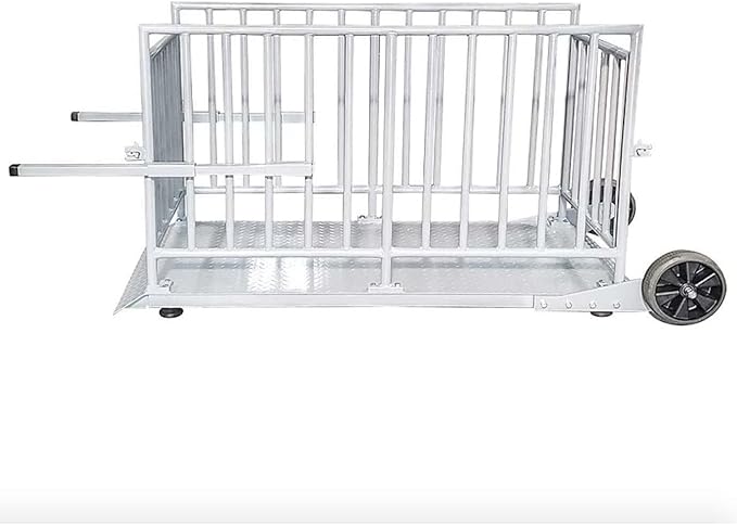 Liberty LS-930 (60” x 30”) Portable Livestock Scale – 2000 lb x 0.5 lb Capacity Cage System – Heavy Duty Animal Scale with Indicator, Casters & Ramps for Cattle, Sheep or Goat Weighing