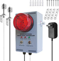 Professional Water Level Alarm, High/Low Liquid Detector with Dual Probes, 120dB Adjustable Audible/Visual Alarm, 33FT Cable, All-Metal, Industrial Water Overflow for Tanks/Sump Pool/Ship Holds/Well