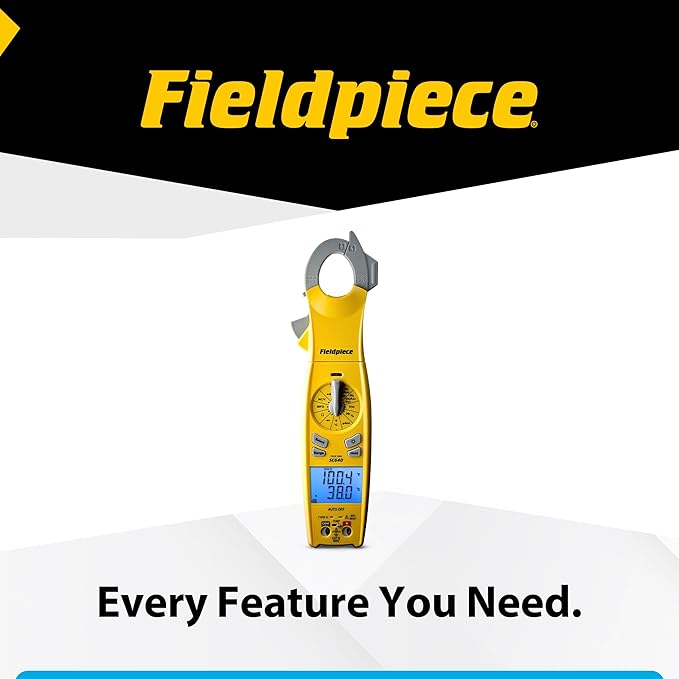 Fieldpiece - SC640 Swivel Clamp Meter with Dual Display, Inrush Current, LED Jaw Flashlight and Backlit Display - HVAC Tools