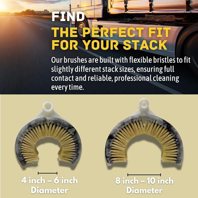Teravan Wash Brush for Exhaust Stack Pipes with Natural Tampico Fiber, Truck Cleaning Brush, Ideal Scrub Brush for Truck Exhaust Stack Pipes (4"-6" Diameter)