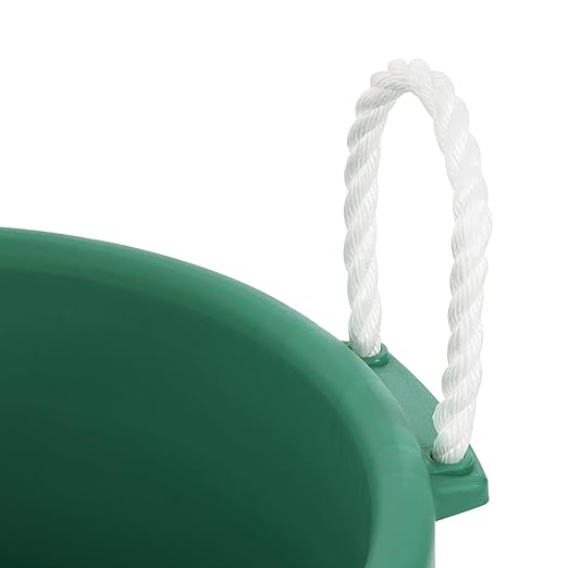 Tuff Stuff Products MCK70GR 17.5 Gallon Weather Resistant Plastic Muck Bucket Pail with Rope Handles for Home or Garden Use, Green
