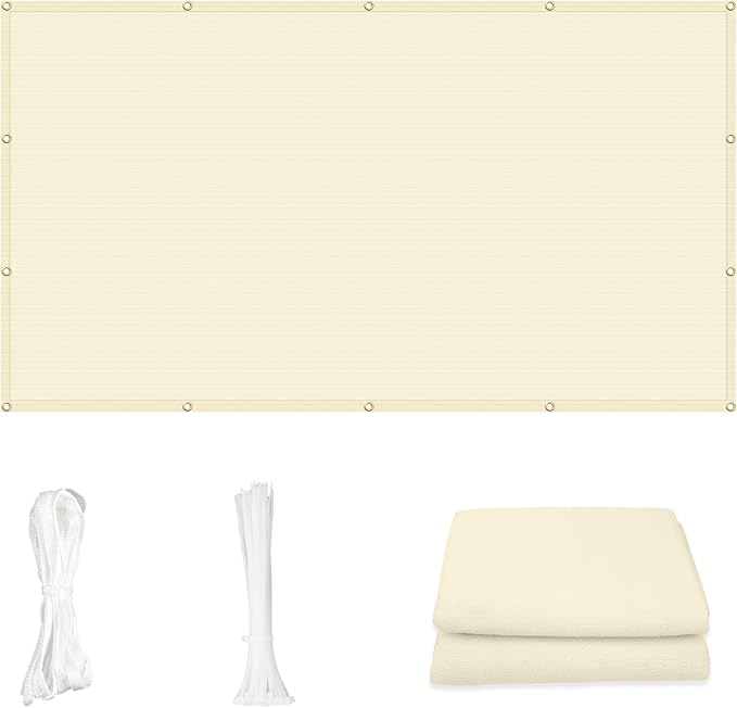 Cool Area Sun Shade Cloth with Grommets 3×24 FT Shade Panel Shade Tarp Screen Fabic for Outdoor Patio Pergola Cover Deck Garden, Butter Cream (Customized)