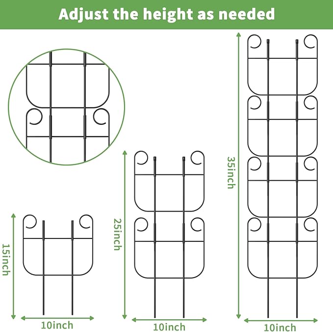 8 Pack Trellis for Climbing Plants Indoor, Expandable Small Metal Trellis for Potted Plants, Flowers Vine Ivy, Sturdy Houseplant Pothos Plant Climber Support